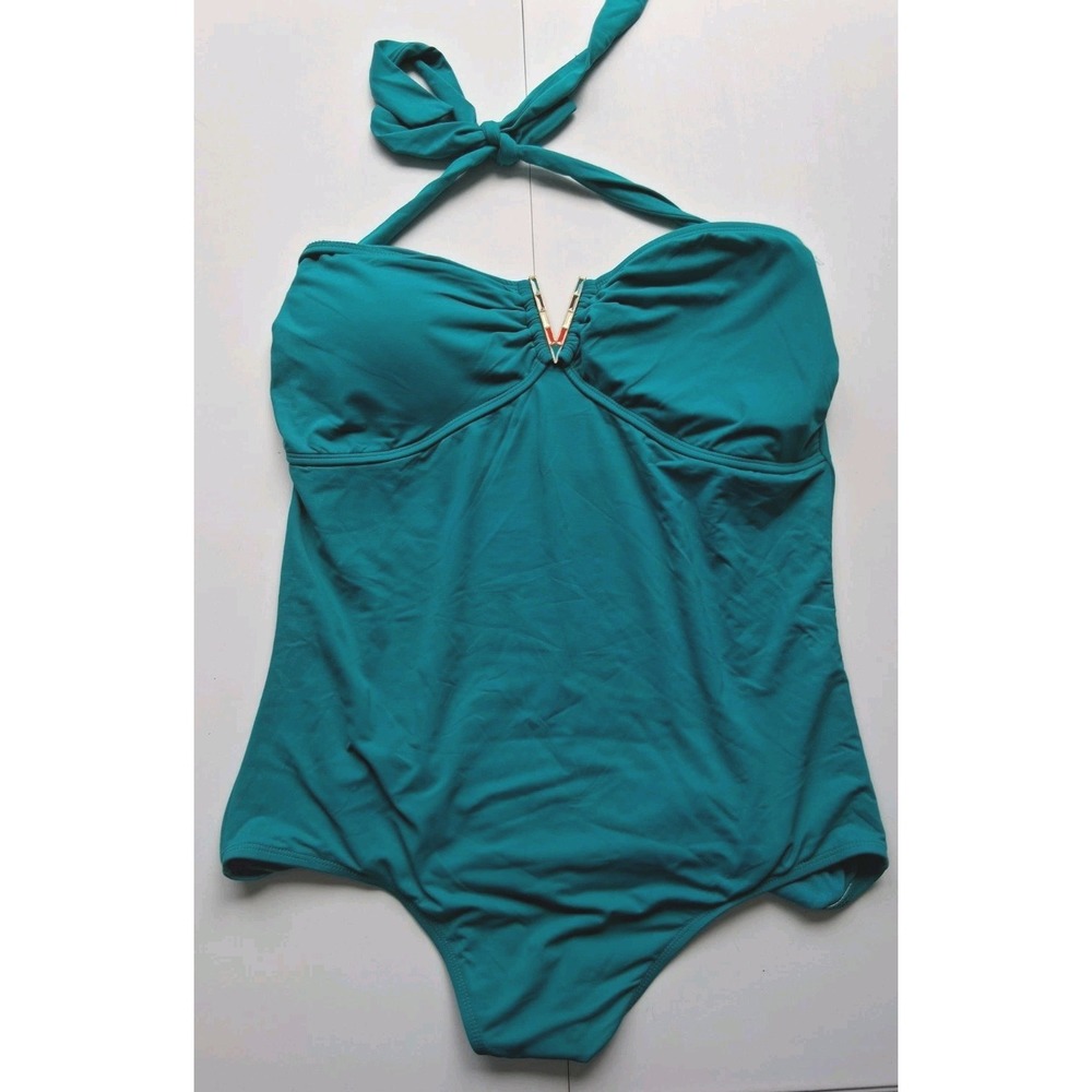 Anne Cole Signature Swimsuit Women's Size 16 One Piece Turquoise Teal